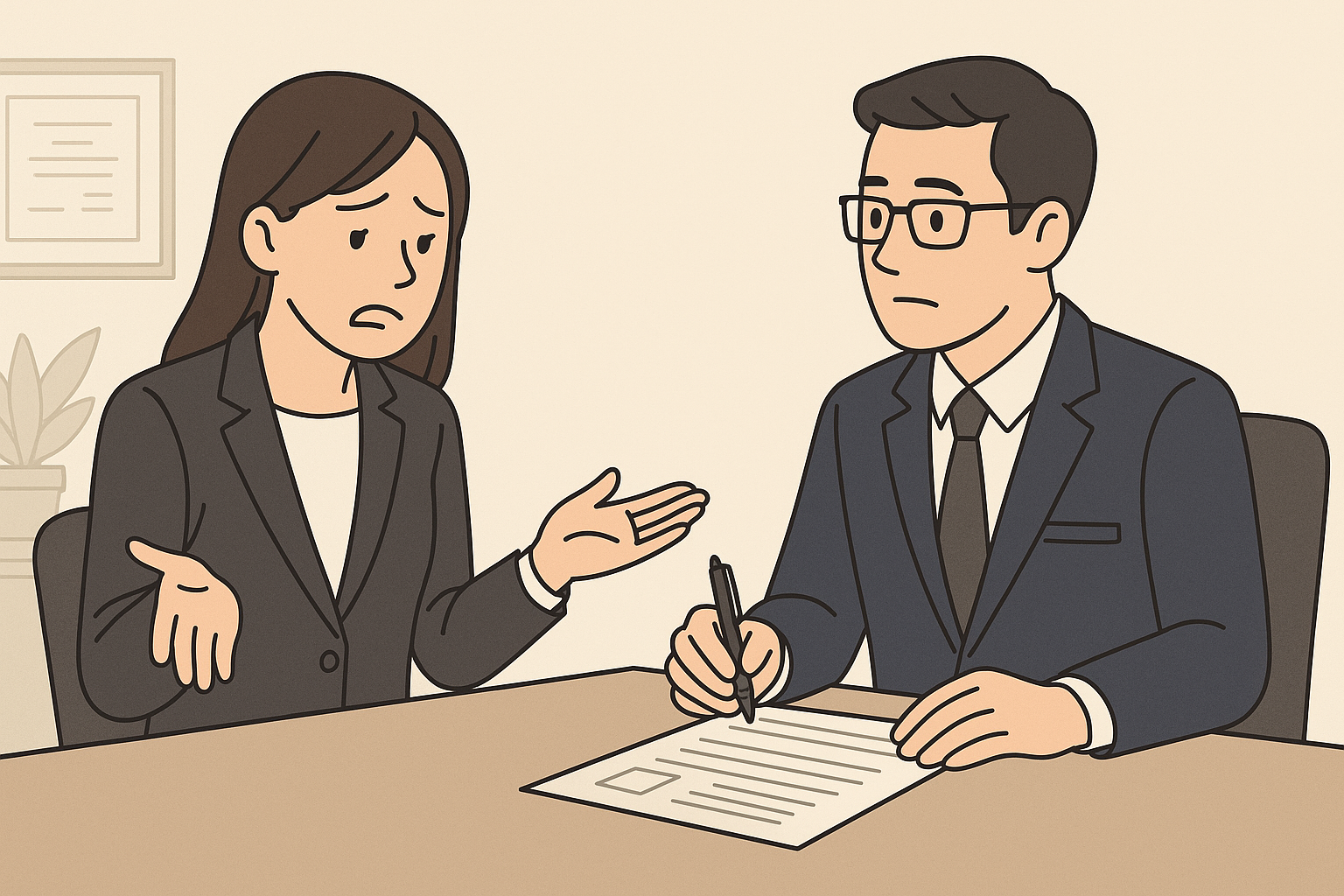 面接で転職理由を整理して伝えている面接シーンのイメージ